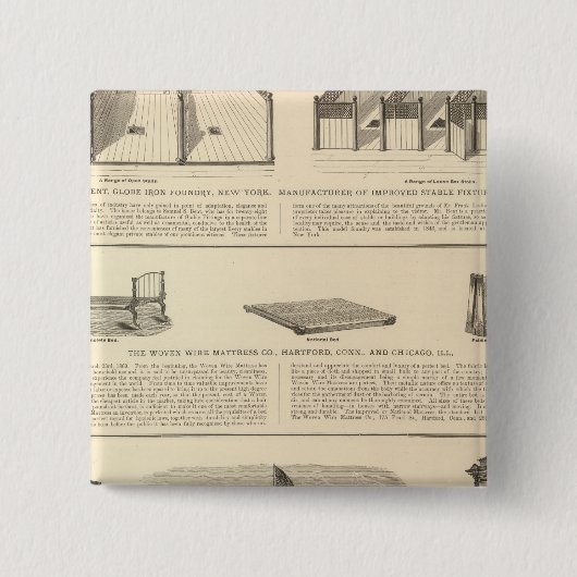 Badge Carré 5 Cm Globe Foundry Wire Mattress Company (Devant)