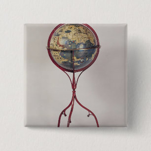 Badge Carré 5 Cm Globe terrestre, montrant l'Océan Indien