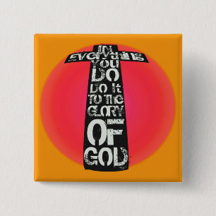 Badge Carré 5 Cm Gloire aux cadeaux et aux salutations de Dieu