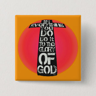 Badge Carré 5 Cm Gloire aux cadeaux et aux salutations de Dieu