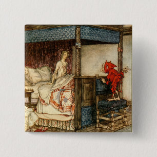 Badge Carré 5 Cm Gnome Surprise par Arthur Rackham