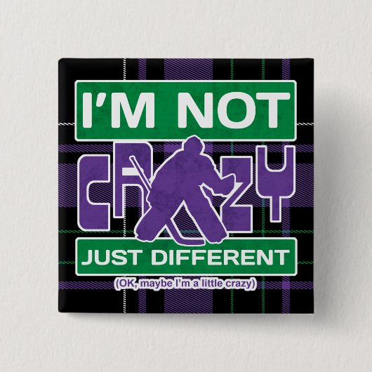 Badge Carré 5 Cm Goalie de hockey sur glace (Devant)