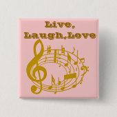 Badge Carré 5 Cm Gold Notes_ (Devant)