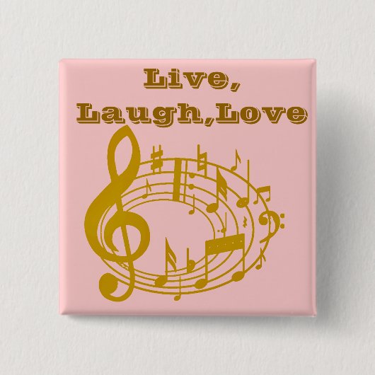 Badge Carré 5 Cm Gold Notes_ (Devant)