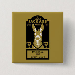 Badge Carré 5 Cm Golden Jackass