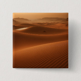 Badge Carré 5 Cm Golden Serenity - Desert Landscape at Sunset