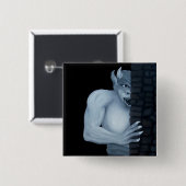 Badge Carré 5 Cm Golem - Gargoyle (Devant & derrière)