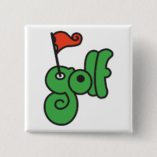 Badge Carré 5 Cm Golf Wang Vert et Rouge Vibrants