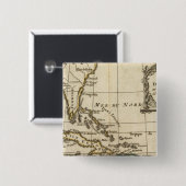 Badge Carré 5 Cm Golfe du Mexique, îles des Caraïbes (Devant & derrière)