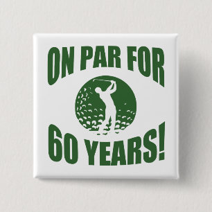 Badge Carré 5 Cm Golfer's 60th Birthday