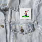 Badge Carré 5 Cm Golfeur fâché (En situation)