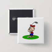 Badge Carré 5 Cm Golfeur fâché (Devant & derrière)