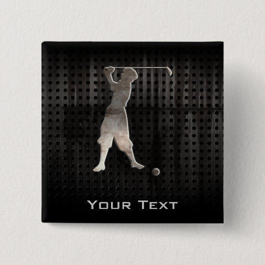 Badge Carré 5 Cm Golfeur vintage ; Cool (Devant)