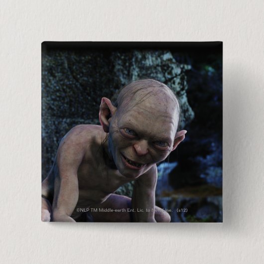 Badge Carré 5 Cm GOLLUM™ avec sourire (Devant)