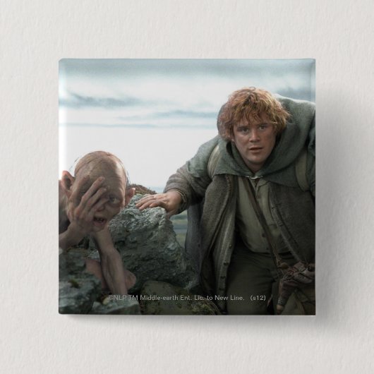 Badge Carré 5 Cm GOLLUM™ et Samwise (Devant)