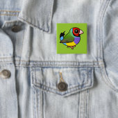 Badge Carré 5 Cm Gouldian Finch (En situation)