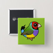 Badge Carré 5 Cm Gouldian Finch (Devant & derrière)