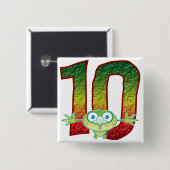 Badge Carré 5 Cm Goule de 10 âges (Devant & derrière)