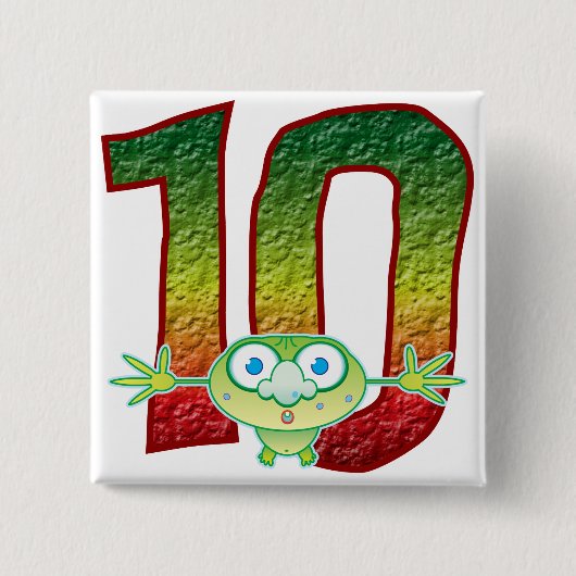 Badge Carré 5 Cm Goule de 10 âges (Devant)