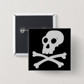 Badge Carré 5 Cm Goupille de crâne (Devant & derrière)