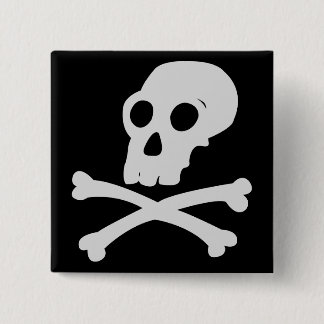 Badge Carré 5 Cm Goupille de crâne