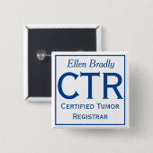 Badge Carré 5 Cm Goupille de CTR avec votre nom (Devant & derrière)