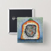 Badge Carré 5 Cm goupille de hamachi (Devant & derrière)