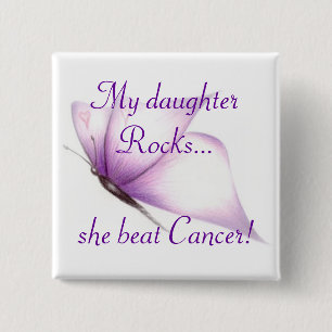 Badge Carré 5 Cm goupille de papillon, mes daughterRocks… elle a