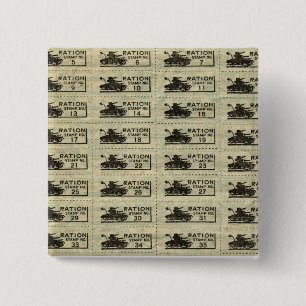 Badge Carré 5 Cm Goupille de timbre de ration de guerre