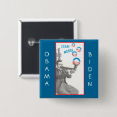 Badge Carré 5 Cm Goupille drôle d'Obama Biden (Devant & derrière)