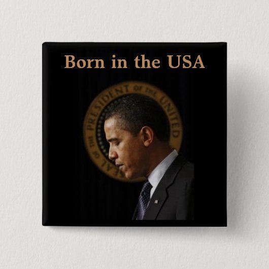 Badge Carré 5 Cm Goupille du Président Obama (Devant)