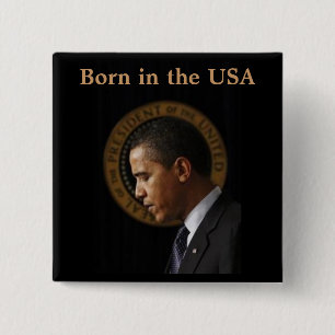 Badge Carré 5 Cm Goupille du Président Obama
