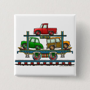 Badge Carré 5 Cm Goupilles automatiques de wagon de chemin de fer