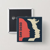 Badge Carré 5 Cm Goupilles carrées générales de WMSD (Devant & derrière)