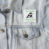 Badge Carré 5 Cm Goupilles de flamme (En situation)