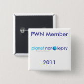 Badge Carré 5 Cm Goupilles de membre de PWN (Devant & derrière)