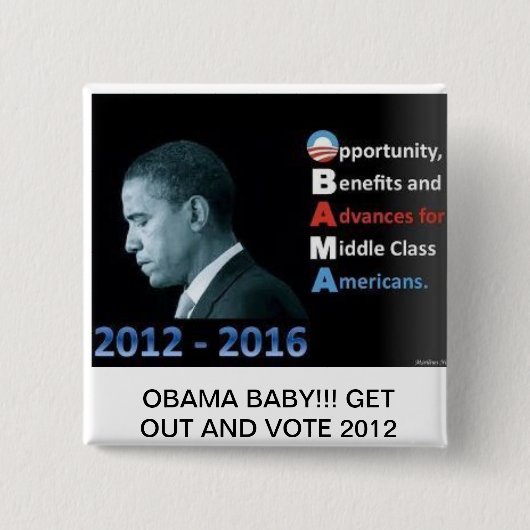 BADGE CARRÉ 5 CM GOUPILLES D'OBAMA (Devant)