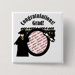 Badge Carré 5 Cm Graduate Receiving Diploma Photo Frame