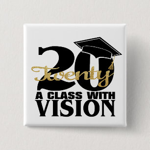 Badge Carré 5 Cm Graduation 2020 Une classe avec vision