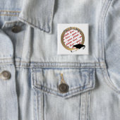 Badge Carré 5 Cm Graduation Cap w/Gold Frame (En situation)