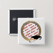 Badge Carré 5 Cm Graduation Cap w/Gold Frame (Devant & derrière)