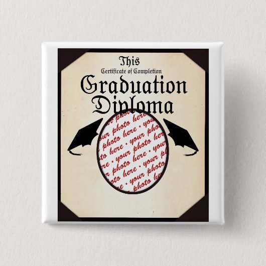 Badge Carré 5 Cm Graduation Diploma Photo Frame (Devant)