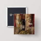 Badge Carré 5 Cm Graffiti et vin (Devant & derrière)