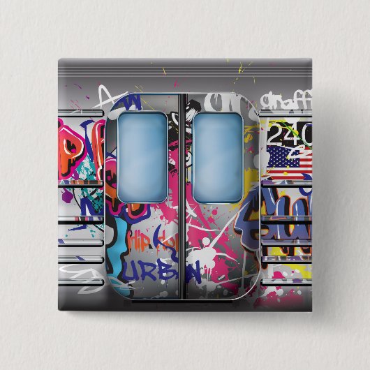 Badge Carré 5 Cm Graffiti Subway (Devant)