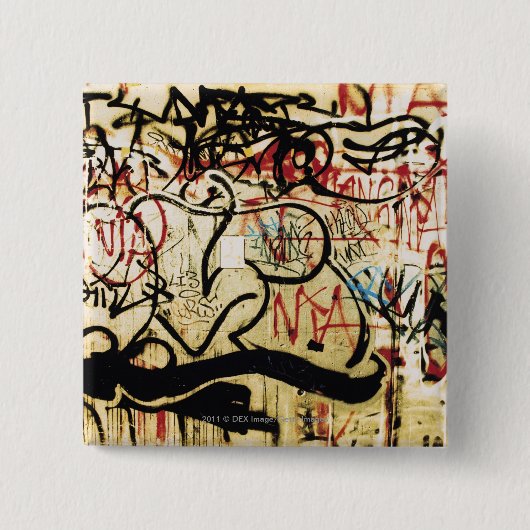 Badge Carré 5 Cm Graffiti sur un mur (Devant)