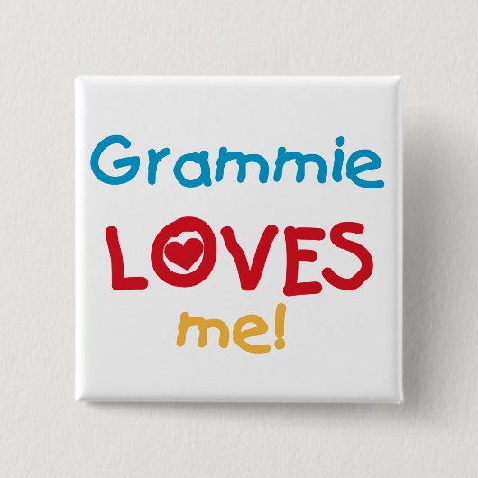 Badge Carré 5 Cm Grammie m'aime T-shirts et cadeaux (Devant)