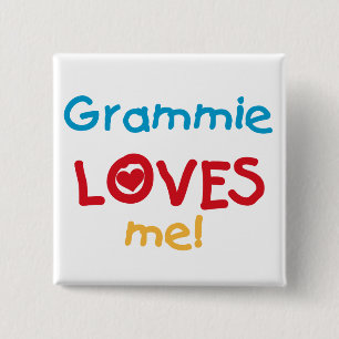 Badge Carré 5 Cm Grammie m'aime T-shirts et cadeaux