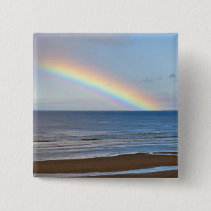 Badge Carré 5 Cm Grand arc-en-ciel sur l'océan Pacifique à
