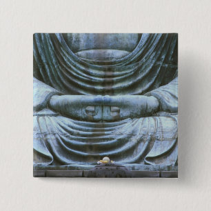 Badge Carré 5 Cm Grand Bouddha Détail, temple Kotokuji, Kamakura, 2