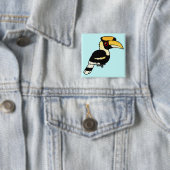 Badge Carré 5 Cm Grand calao (En situation)